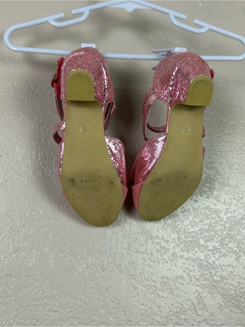 Disney Princess Pink Glitter Girls' Dress Shoes with Bow and Jewel